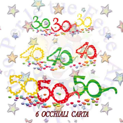 Immagine di Occhiali carta 30 anni 6pz