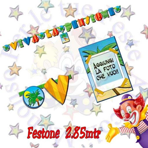 Immagine di Festone viva la pensione 19cmx 2,85mtr