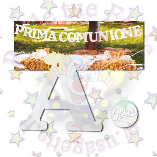 Immagine di Festone Prima Comunione Bianco Glitterato 3mtr