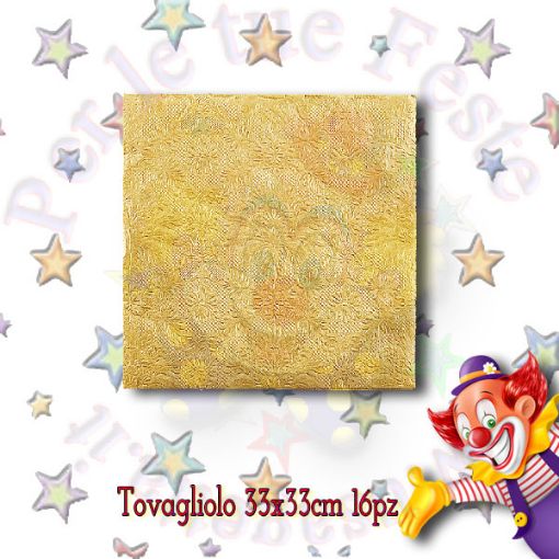 Immagine di Tovaglioli embossed oro 33x33 16pz