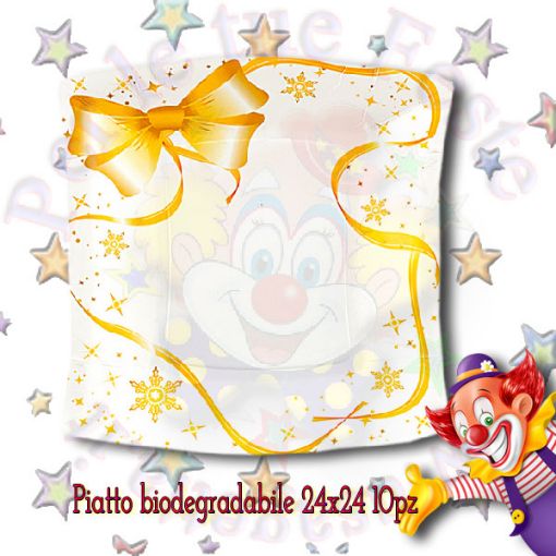 Immagine di Piatti Golden ribbon 24x24 10pz biodegradabile