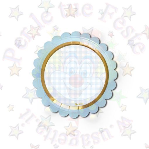 Immagine di Piatti Baby Chic azzurro 18cm 8pz carta biodegradabile e riciclabile