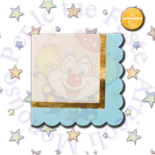 Immagine di Salviette smerlate BABY CHIC AZZURRO 16pz  33X33