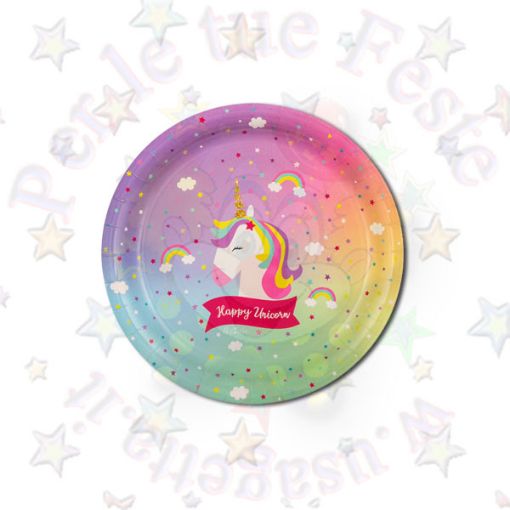 Immagine di Piatti Happy Unicorn Ø23cm 8pz