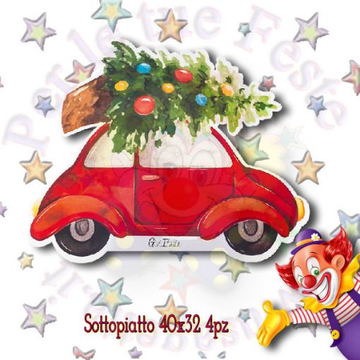 Immagine di Sottopiatti Jingle Bells sagomati 40x32cm 4pz