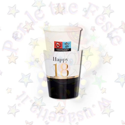 Immagine di Bicchieri /cover Happy 18 compostabile/reciclabile 250cc 8pz