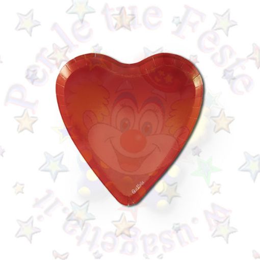 Immagine di Piatti sagomati cuore rosso 17x18cm 8pz biodegradabile