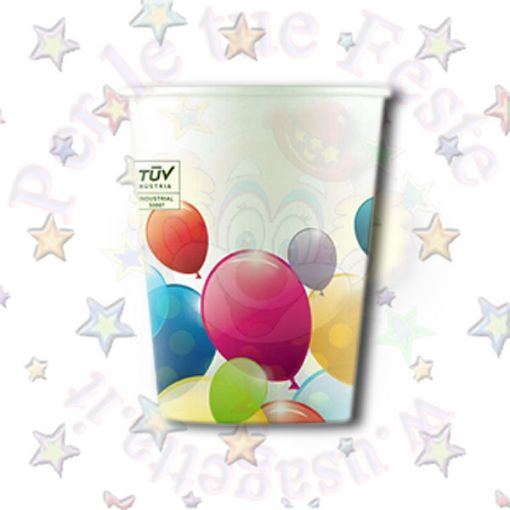 Immagine di Bicchieri carta flying balloons compostabile 200cc 12pz