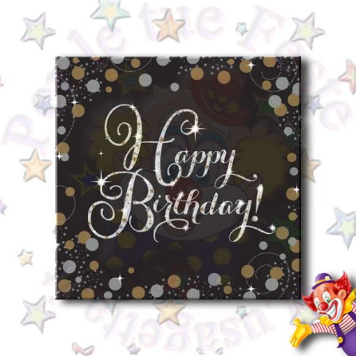 Immagine di Tovaglioli sparkling celebration Happy Birthday 33x33 16pz