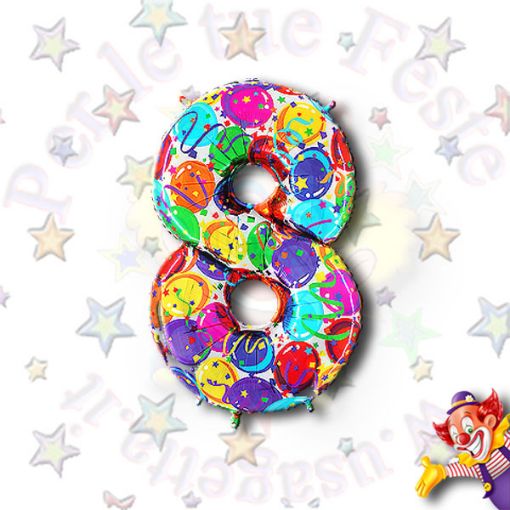 Immagine di Palloncino numero multicolor foil 8 36cm 14