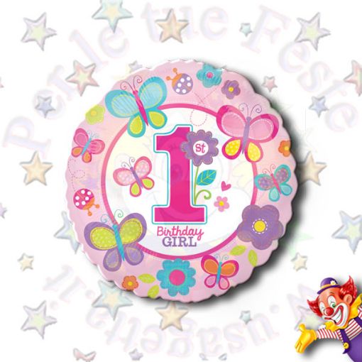 Immagine di Palloncino foil 1st Birthday Girl Ø45cm 18