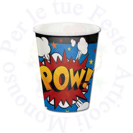 Immagine di Bicchieri Superhero Slogans carta 236ml 8pz