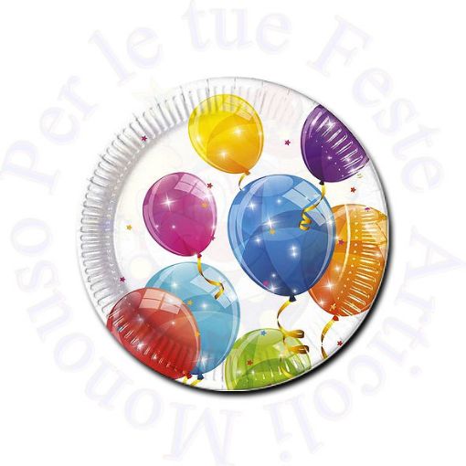 Immagine di Piatti sparkling balloons carta Ø23cm 8pz