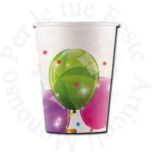 Immagine di Bicchieri sparkling balloons carta 200ml 8pz