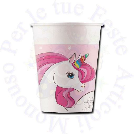 Immagine di Bicchieri unicorno rainbow colors carta 200ml 8pz