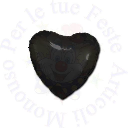 Immagine di Palloncino foil cuore nero  45cm 18