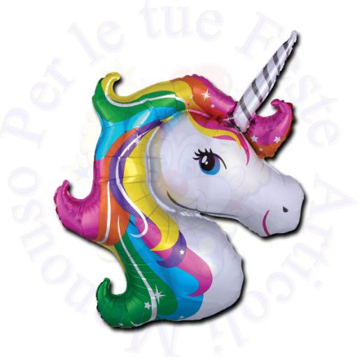 Immagine di Pallone foil supershape unicorno arcobaleno 83cm 33