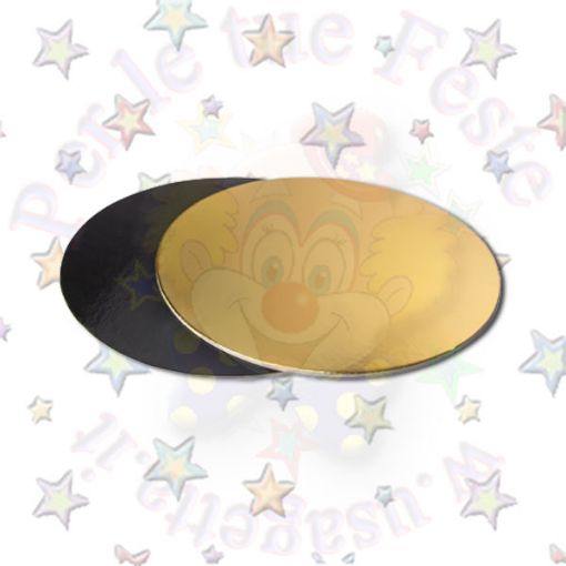 Immagine di Disco cartone Ø 16cm plastificato 2 lati oro/nero 40gr/pz 1pz