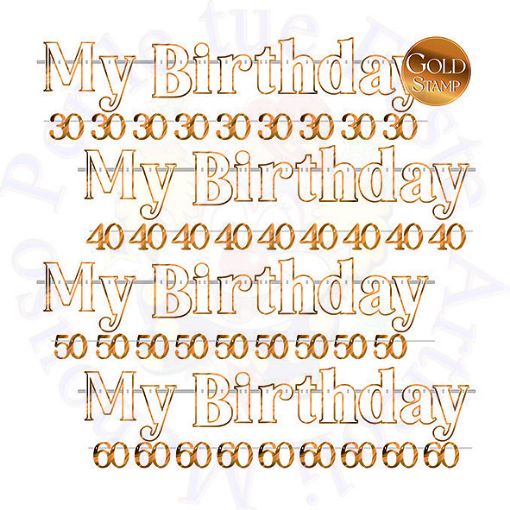 Immagine di Scritta My Birthday 50 bianco oro 110x90cm