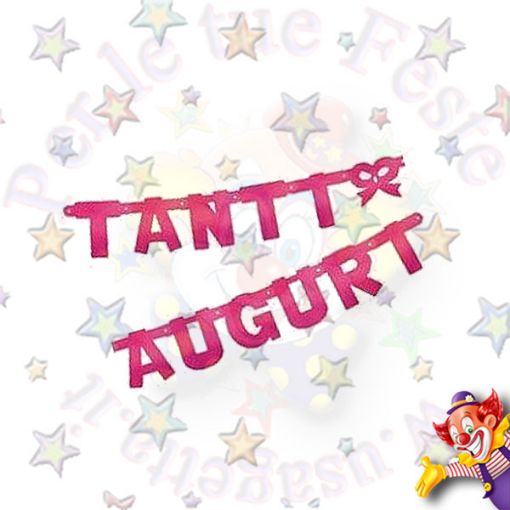 Picture of Festone scritta Tanti Auguri magenta metalizzato 182x15cm