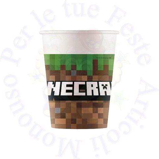 Immagine di Bicchieri Minecraft carta 200ml 8pz