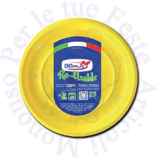 Picture of Piatti piani giallo Ø22cm 25pz