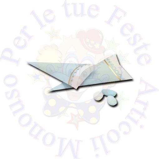 Picture of Coni carta stampa azzurro/oro 8x17cm