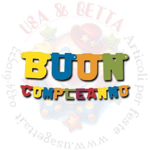 Immagine di Scritta Buon Compleanno Jumbo multicolor 330x20cm