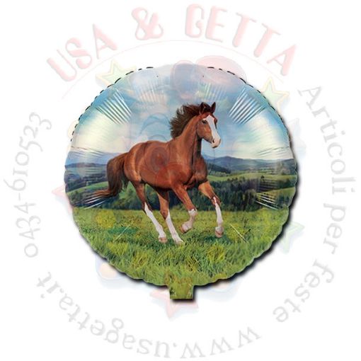 Immagine di palloncino foil cavallo Ø45cm 8pz