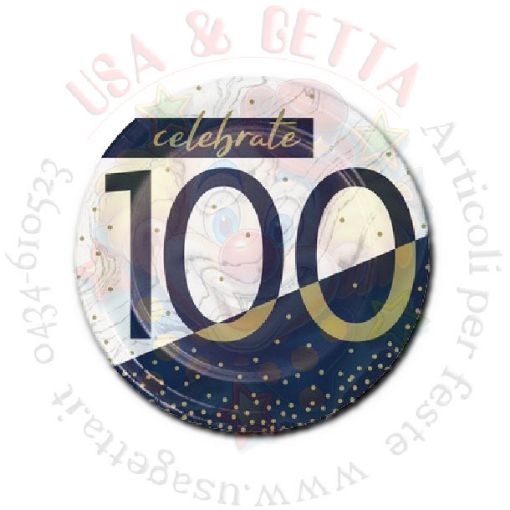 Immagine di Piatti navy/gold milestone 100 Ø18cm8pz