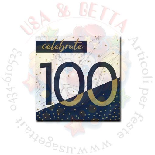 Immagine di Tovaglioli navy/gold milestone 100 2v 16pz