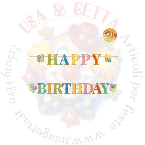 Immagine di Festone Happy Birthday multicolor 100x130cm 1pz