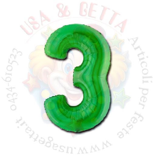 Immagine di Pallone numero 3 verde 100cm