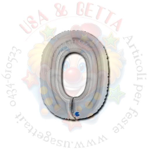 Immagine di Pallone numero 0 argento H100cm