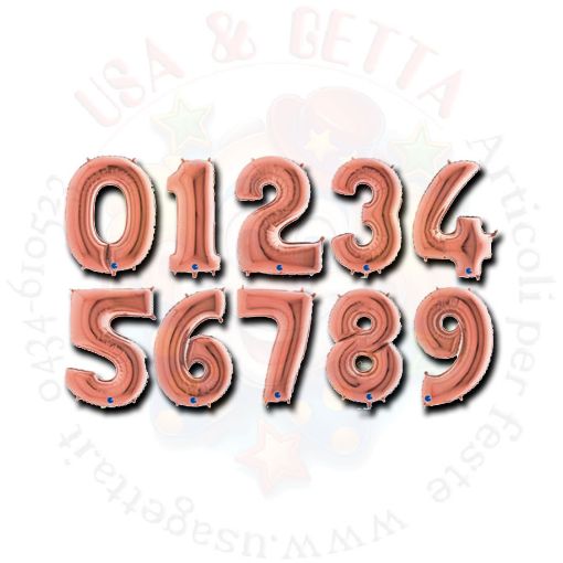 Immagine di Pallone numero 8 rosa gold 100cm