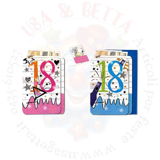 Immagine di Biglietto 18 anni glitter portasoldi