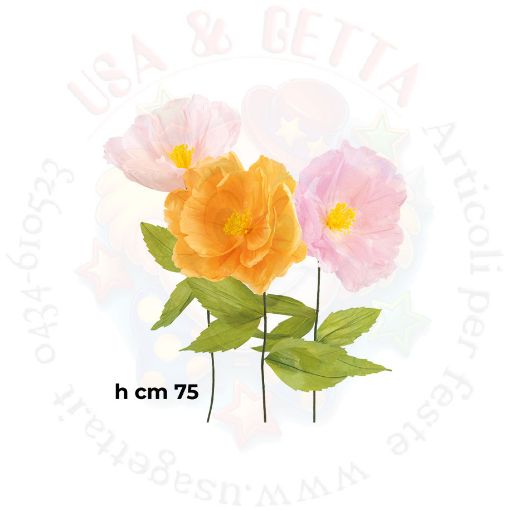 Immagine di Fiore sfumato c/stelo Ø18cm H75cm colore assortito 1pz