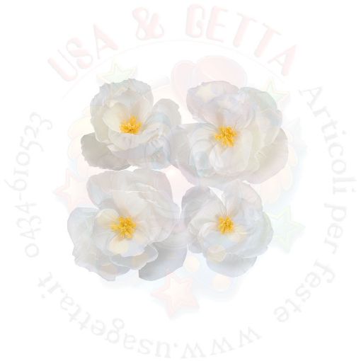 Immagine di Fiori in carta bianco Ø25/35cm 4pz