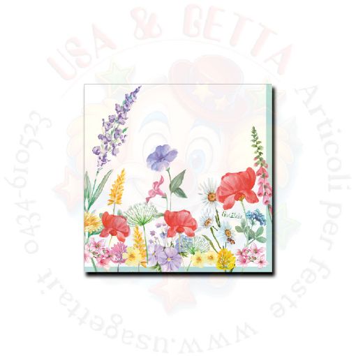 Immagine di Tovaglioli primavera fiori di campo 33x33 3veli 16pz