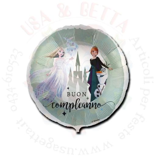 Immagine di Palloncino Anna & Elsa birthday Ø42cm 1pz