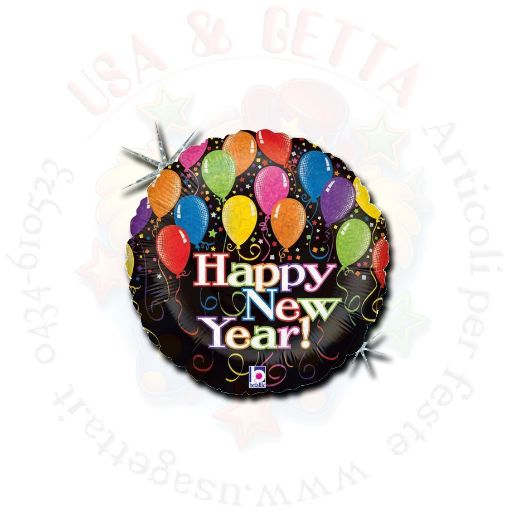 Immagine di Palloncino mylar party balloon new year Ø18 46cm 1pz