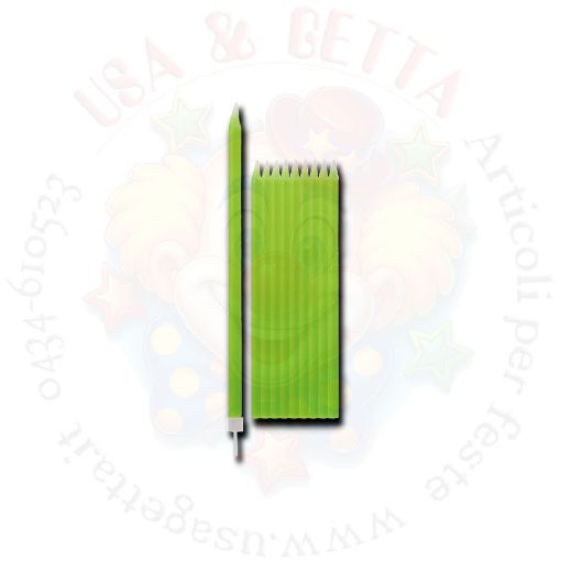 Immagine di Candeline lime c/sostegno 15,5cm 10pz