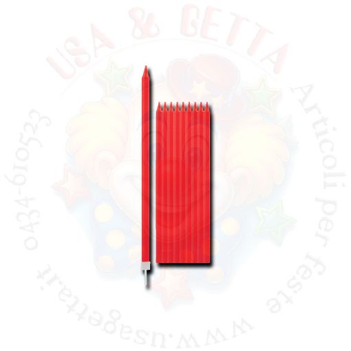 Immagine di Candeline rosse 15,5cm  c/sostegno 10pz