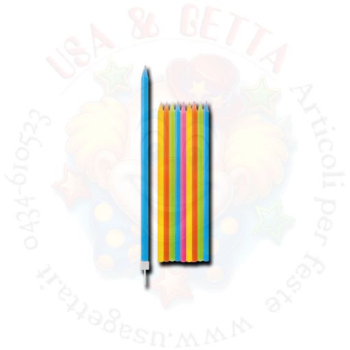 Immagine di Candeline c/sostegno multicolor 15,5cm 10pz