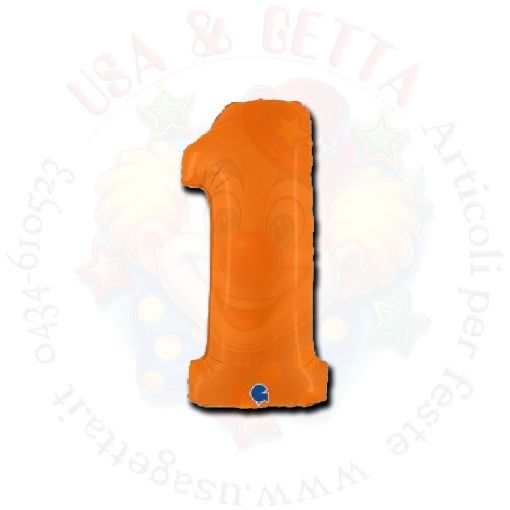 Immagine di Pallone numero 1 pastello arancione 102cm 1pz