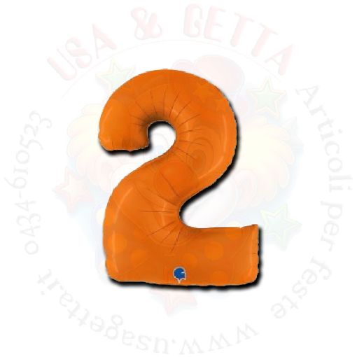 Immagine di Pallone numero 2 pastello arancione 102cm 1pz