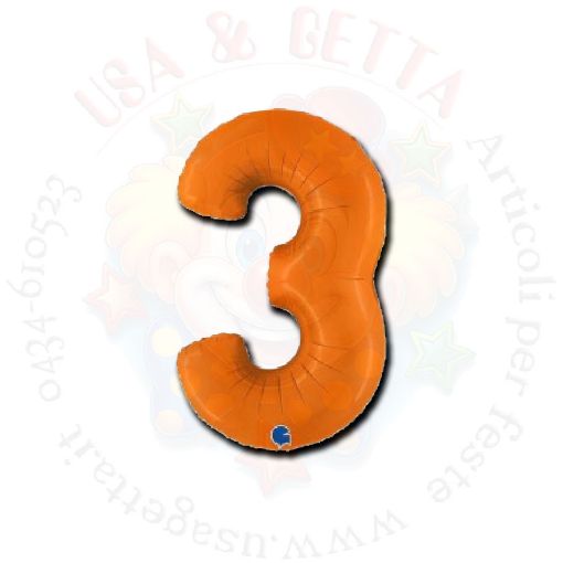 Immagine di Pallone numero 3 pastello arancione 102cm 1pz