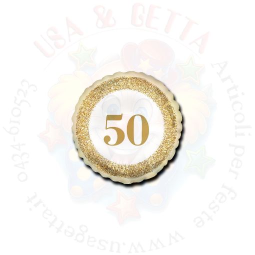 Immagine di Pallone foil 50 glitter oro Ø42cm 18 1pz